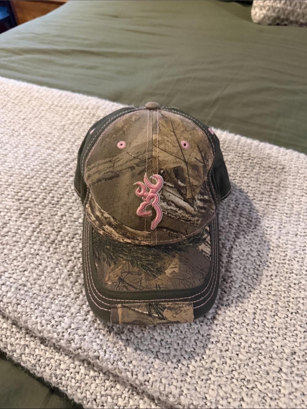 Browning Camouflage Cap with Pink Logo and Accents